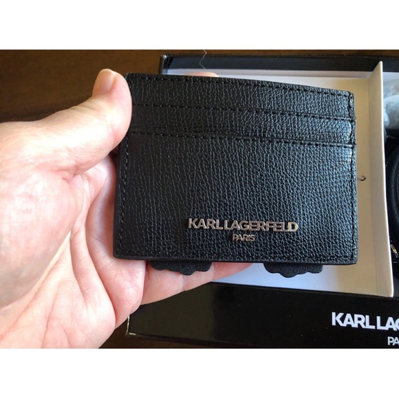 NWT-Karl Lagerfeld Cat Mini Purse & Card Holder –Designer Gift Set-reg $198 - Picture 6 of 8